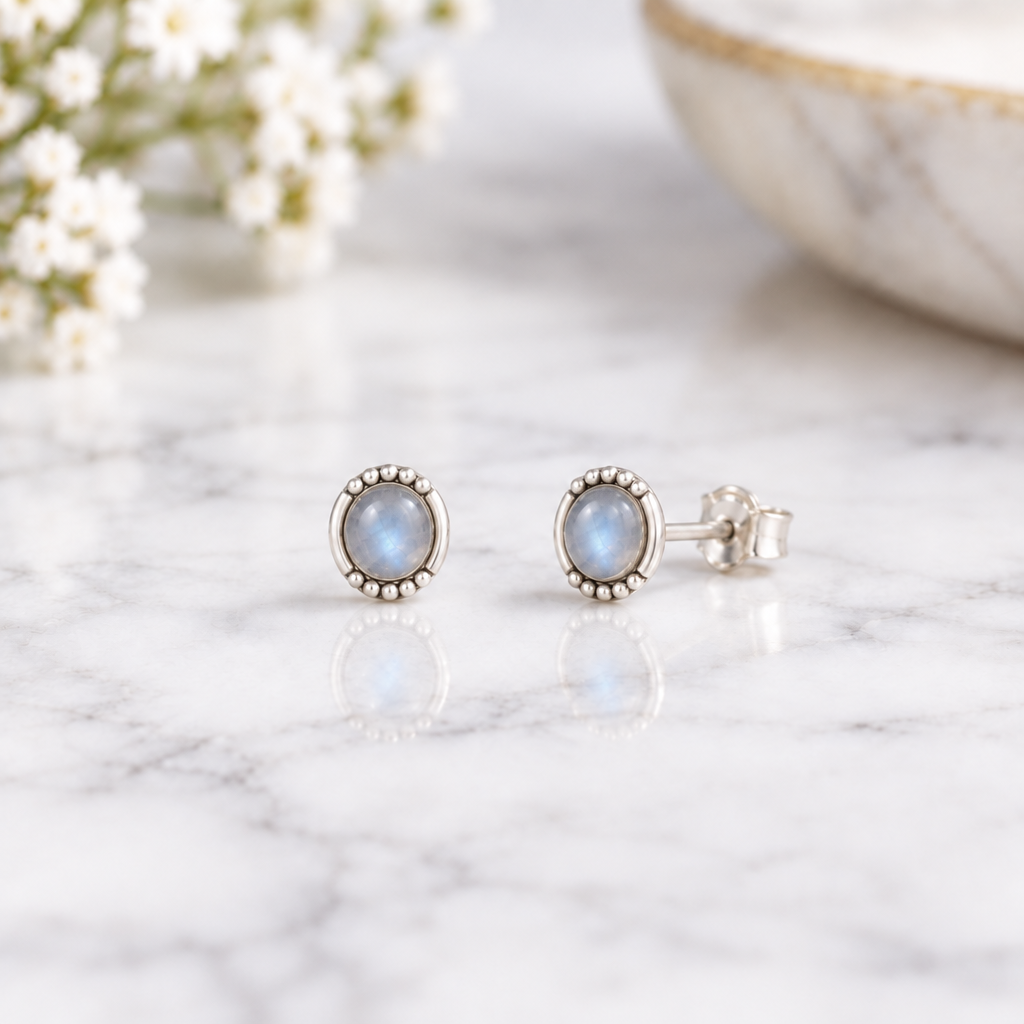 Pendiente de Piedra Luna | Plata de Ley 925