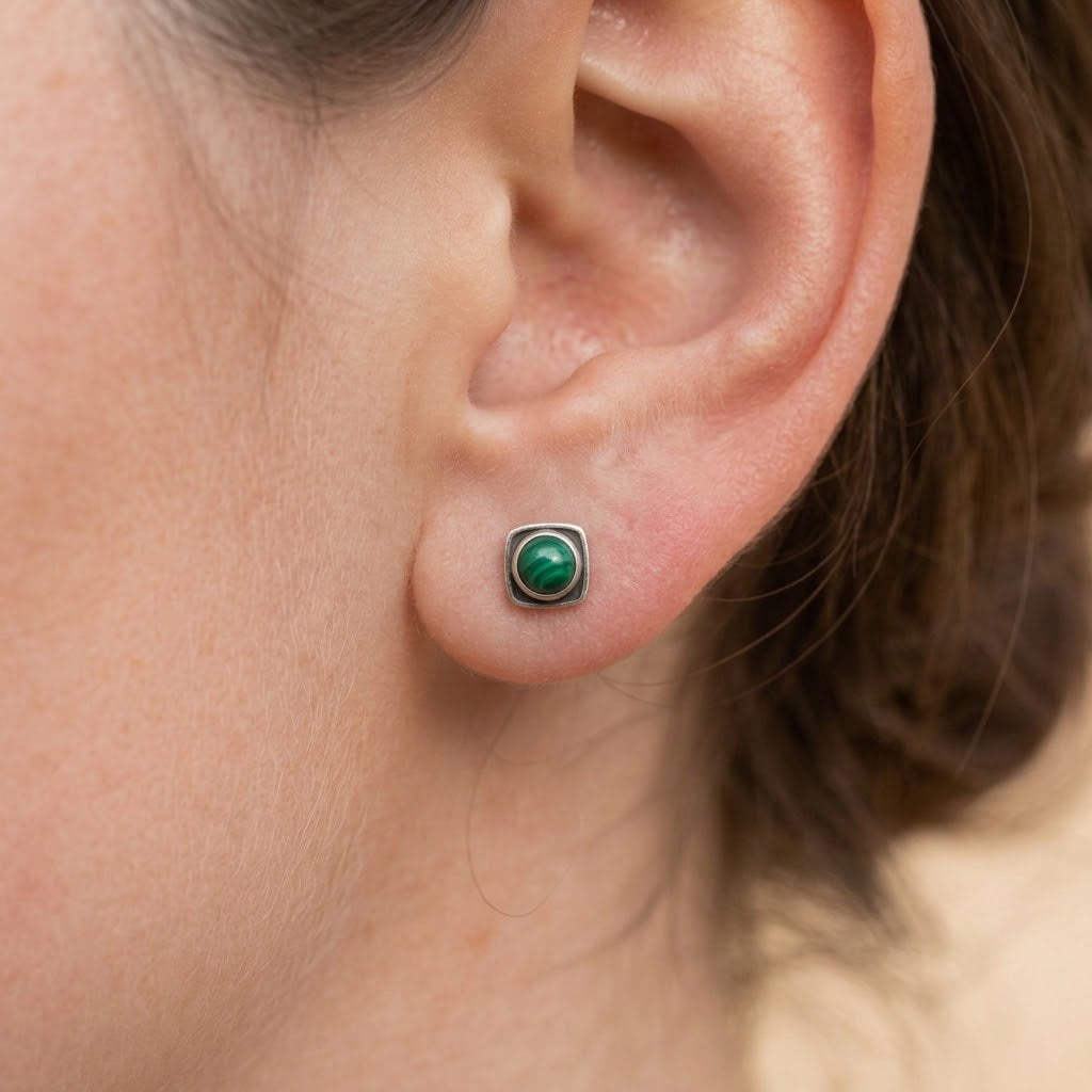 Pendientes de Malaquita