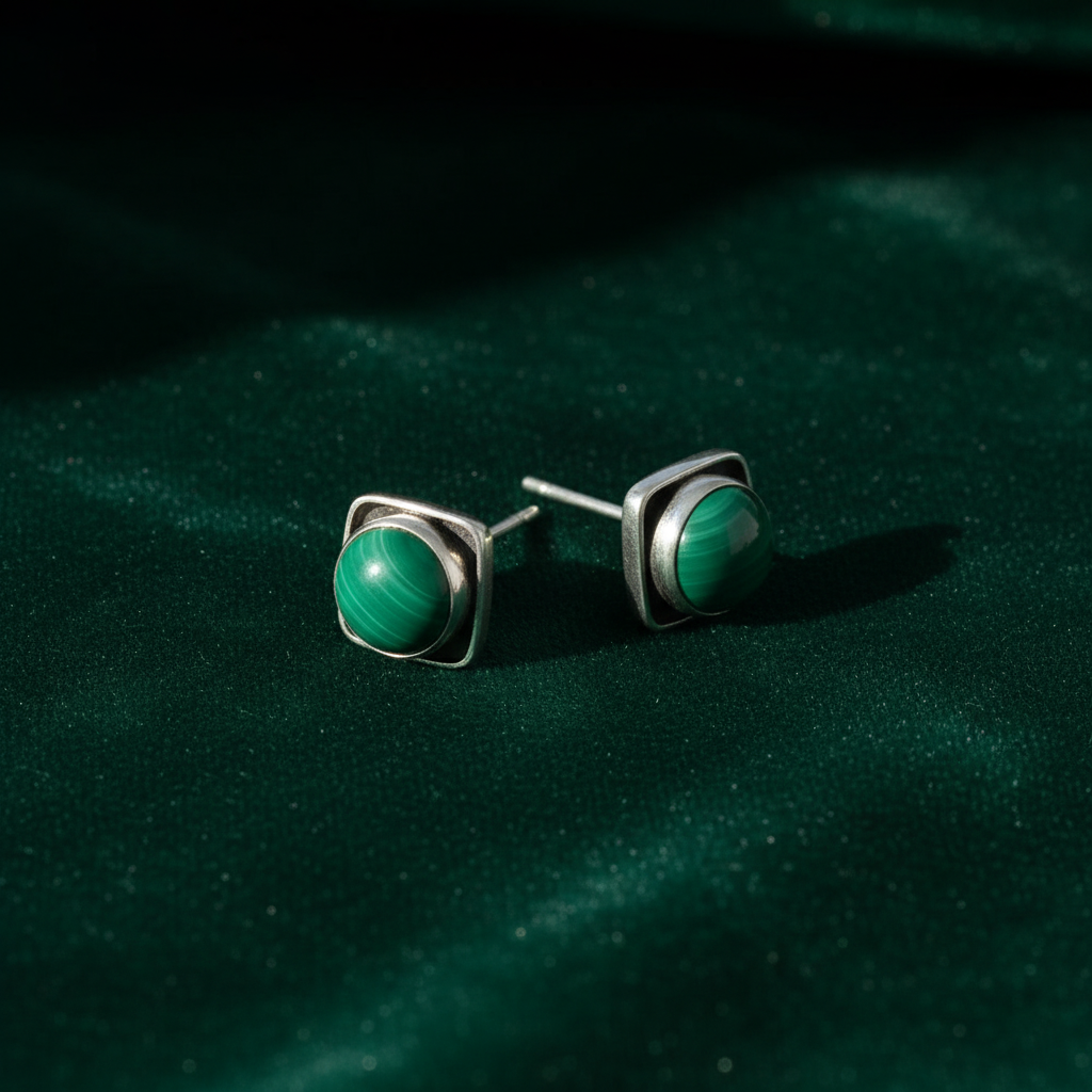 Pendientes de Malaquita